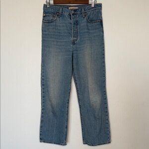 Levi’s Ribcage Straight Ankle Jeans 29 High Rise Cropped Light Wash